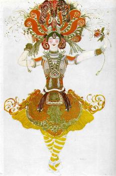 Leon Bakst : The firebird, costume for tamara karsavina